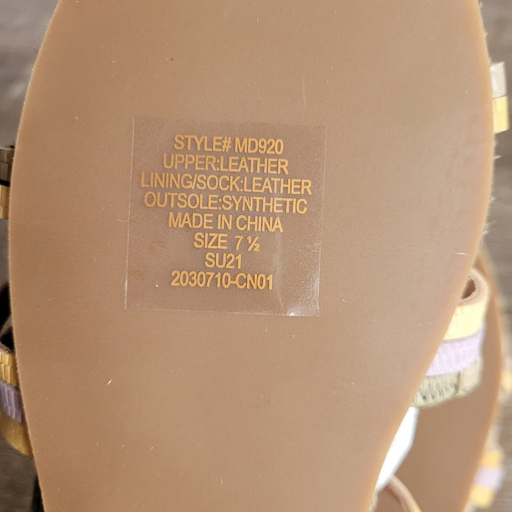 MADEWELL The‎ Kathryn Espadrille Slide Sandal in Pale Lilac Multi Size 7.5